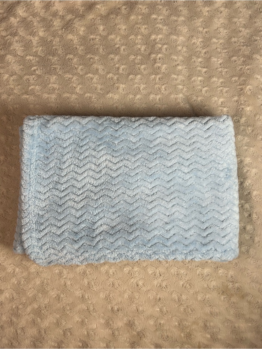 Crevent Light Blue Chevron Baby Blanket Zig Zag Stripes Textured Security Lovey